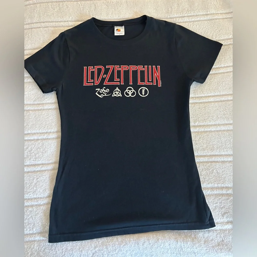 Bay Island Black Led Zeppelin Short Sleeve Tee Sz L - Picture 10 of 11